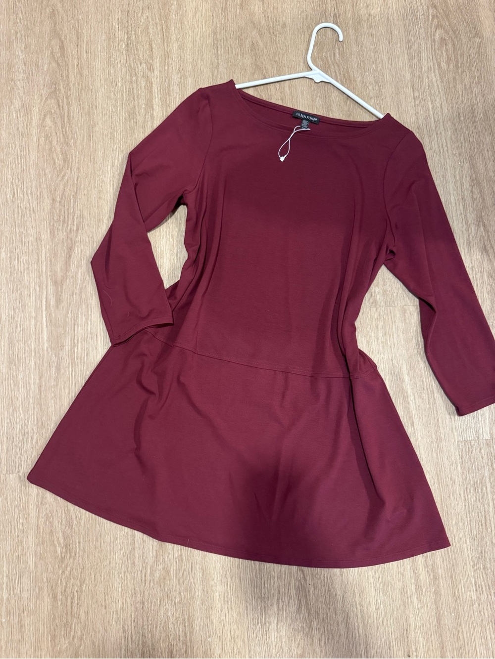 Eileen Fisher Burgundy Long Sleeve Dress